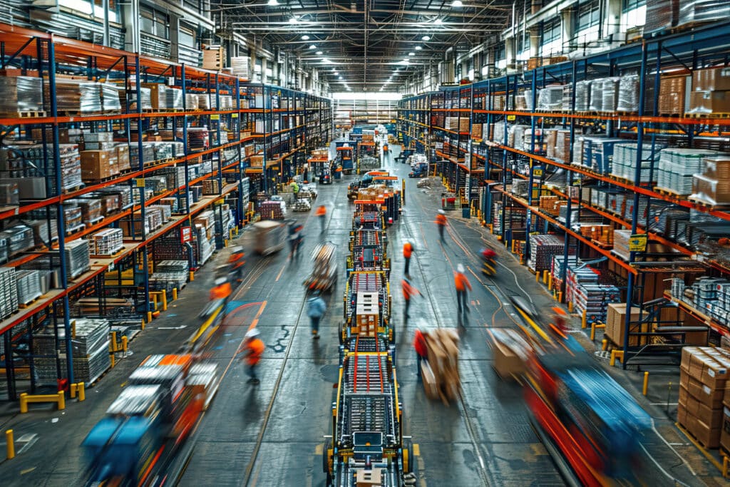 Cas d'utilisation du robot Pudu T300 en milieu de logistique industrielle.